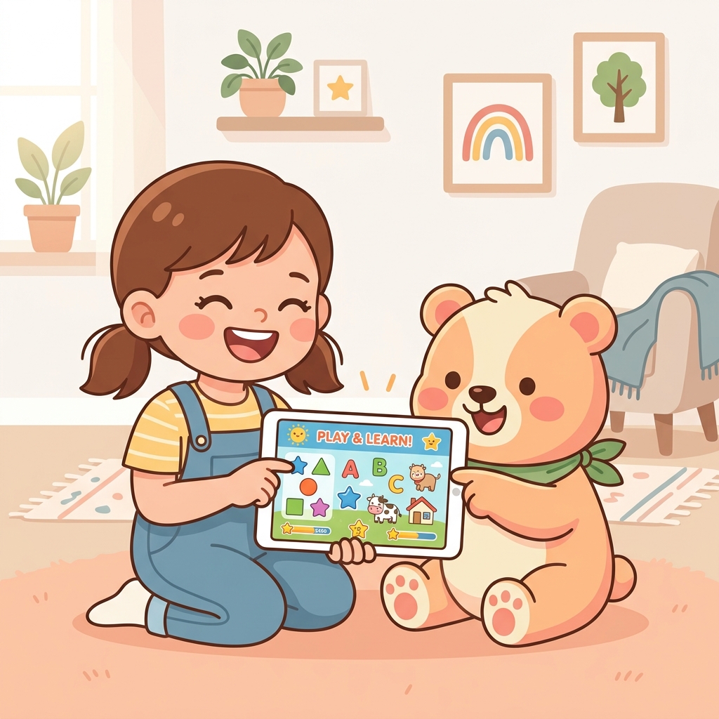 LitaStudio의 친근한 학습 앱을 사용하는 모습